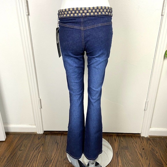 NOS Vintage Y2K 00s YoYo Low Rise Flared Bell Bare back Bottom Stretch Jeans 5/S - Picture 6 of 11
